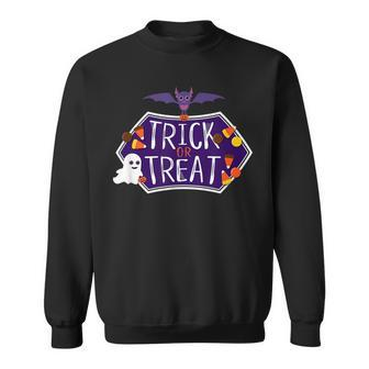 Cute Trick Or Treat Halloween Candy Sweatshirt - Seseable