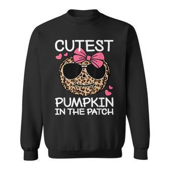 Cutest Pumpkin In The Patch Funny Halloween Cute Girls Kids Sweatshirt - Seseable