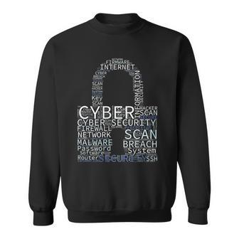 Cyber Security Wordcloud Padlock Sweatshirt - Monsterry