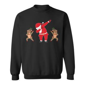 Dabbing Santa And Reindeer Funny Christmas Tshirt Sweatshirt - Monsterry DE