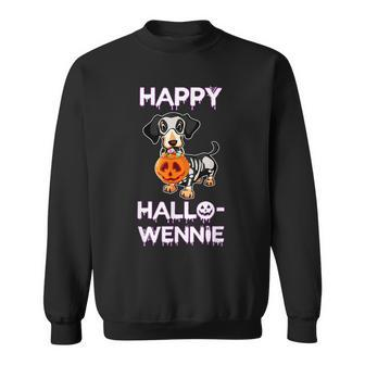 Dachshund Halloween Dog Pun Happy Hallo Weenie Cute Men Women Sweatshirt Graphic Print Unisex - Thegiftio UK