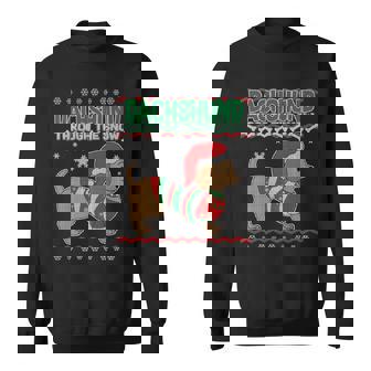 Dachshund Through The Snow Ugly Christmas Sweatshirt - Thegiftio