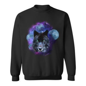 Dark Moon Wolf Galaxy Sweatshirt - Monsterry DE