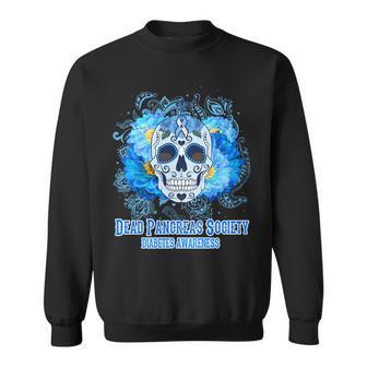 Dead Pancreas Society Diabetes Awareness Sugar Skull Sweatshirt - Monsterry