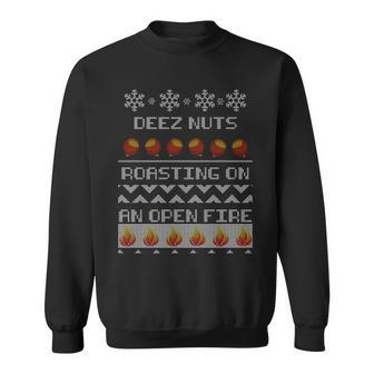 Deez Nuts Roasting On An Open Fire Ugly X-Mas Tshirt Sweatshirt - Monsterry