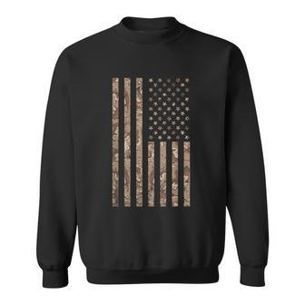 Desert Camo American Flag Military Tactical Camouflage Usa Funny Gift Sweatshirt - Monsterry