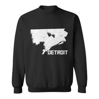 Detroit Illustration Map Sweatshirt - Thegiftio UK