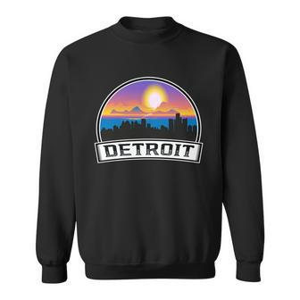 Detroit Skyline Downtown Detroit Motor City Graphic Design Printed Casual Daily Basic V2 Sweatshirt - Thegiftio UK