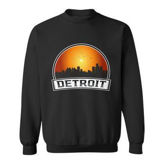 Detroit Skyline Downtown Detroit Motor City Graphic Design Printed Casual Daily Basic V3 Sweatshirt - Thegiftio UK
