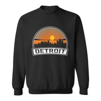 Detroit Skyline Downtown Detroit Motor City Graphic Design Printed Casual Daily Basic V4 Sweatshirt - Thegiftio UK