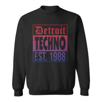 Detroit Techno Established 1988 Edm Rave Men Women Sweatshirt Graphic Print Unisex - Thegiftio UK