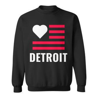Detroit Usa Flag Love Sweatshirt - Monsterry