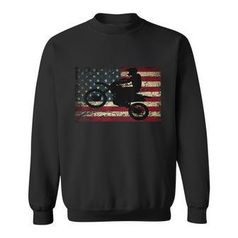 Dirt Bike Usa Flag Gift For Bikers Motocross American Flag Gift Sweatshirt - Monsterry