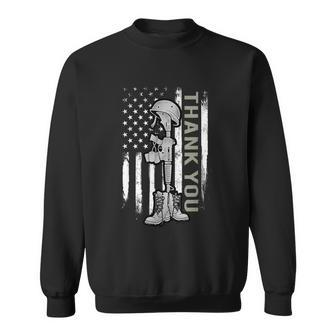 Distressed Memorial Day Gift Us Flag Military Boots Dog Tags Gift Sweatshirt - Monsterry