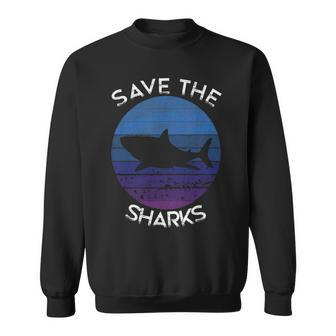 Diving Shark Shark Shark Fish Retro Vintage Sweatshirt - Thegiftio UK