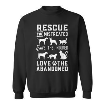 Dog Lover Cat Lover Rescue Save Love Animal Rescue Awareness Sweatshirt - Thegiftio UK
