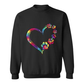 Dog Mom Dad Puppy Love Dogs Paw Print Heart Tie Dye Design Sweatshirt - Thegiftio UK