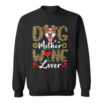 Dog Mother Wine Lover Shirt Dog Mom Wine Mothers Day Gifts Men Women Sweatshirt Graphic Print Unisex - Thegiftio UK