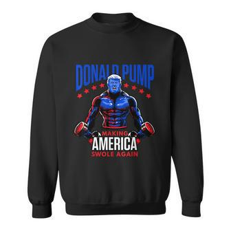 Donald Pump Swole America Trump Weight Lifting Gym Fitness Graphic Design Printed Casual Daily Basic Sweatshirt