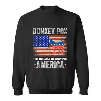 Donkey Pox The Disease Destroying America Usa Flag Funny Anti Biden Sweatshirt - Monsterry AU