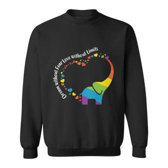 Dream Without Fear Elephant Heart Pride Month Sweatshirt - Monsterry UK
