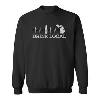 Drink Local Beer Michigan Craft Beer Men Women Sweatshirt Graphic Print Unisex - Thegiftio UK