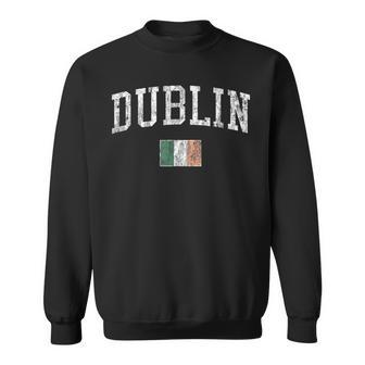 Dublin Ireland Vintage Sports Design Irish Flag Men Women Sweatshirt Graphic Print Unisex - Thegiftio UK