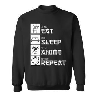 Eat Sleep Anime Repeat Tshirt Sweatshirt - Monsterry