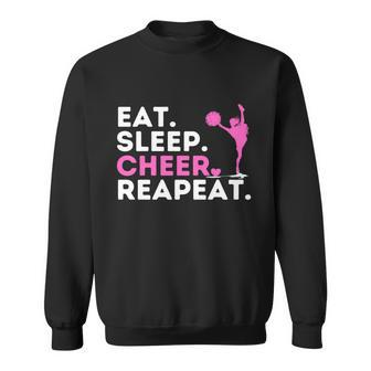 Eat Sleep Cheer Repeat Meaningful Gift Cheerleader Cheerleading Cheering Gift Sweatshirt - Monsterry