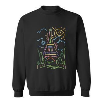 Eiffel Tower Paris Cool Gift Hand Painted Paris France Graphic Design Printed Casual Daily Basic Sweatshirt - Thegiftio UK