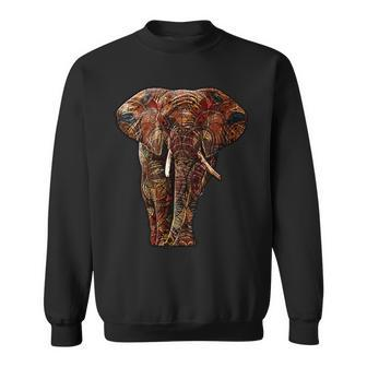 Elephant African Pattern Sweatshirt - Monsterry CA