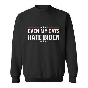 Even My Cats Hate Biden Funny Anti Biden Fjb Sweatshirt - Monsterry DE
