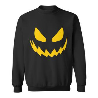 Evil Pumpkin Face T-Shirt Graphic Design Printed Casual Daily Basic Sweatshirt - Thegiftio UK