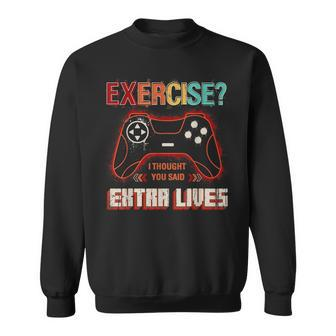 Extra Lives Funny Video Game Controller Retro Gamer Boys V16 Sweatshirt - Thegiftio UK