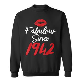 Fabulous Since 1942 T 80Th Birthday Retro Vintage Sweatshirt - Thegiftio UK