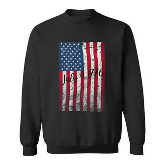 Faded Vintage American Flag 4Th Of July 1776 The Original Sweatshirt - Monsterry