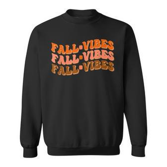 Fall Vibes Thanksgiving Retro Groovy Sweatshirt - Thegiftio