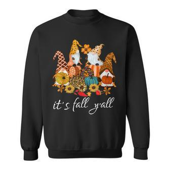 Fall Yall Gnome Leopard Pumpkin Autumn Funny Gnome Women Sweatshirt - Thegiftio UK