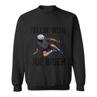 Falling With Joe Biden Falls Off On His Bike Funny Meme Sweatshirt - Thegiftio