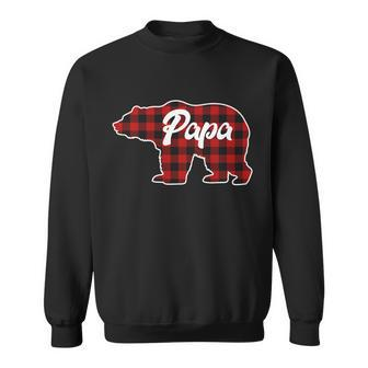 Family Christmas Matching Plaid Papa Bear Tshirt Sweatshirt - Monsterry
