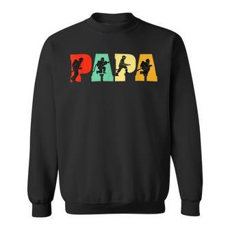 Firefighter Funny Papa Firefighter Fathers Day For Dad Sweatshirt - Seseable