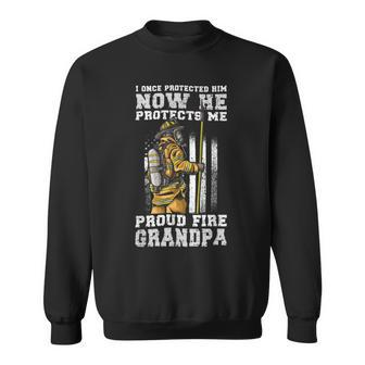 Firefighter Proud Fire Grandpa Firefighter Grandfather Of Fireman Sweatshirt - Seseable