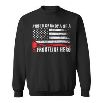 Firefighter Proud Firefighter Grandpa Of A Hero Fireman Grandpa V2 Sweatshirt - Seseable