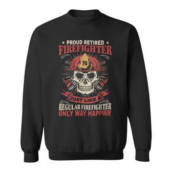 Firefighter Retired Firefighter Fireman Hero Skull Firefighter V2 Sweatshirt - Seseable