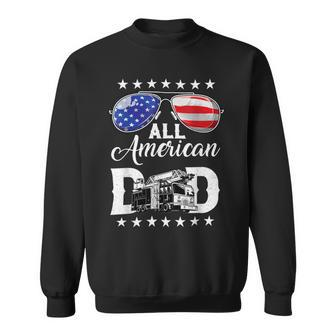 Firefighter Sunglasses American Firefighter Dad Patriotic 4Th Of July Sweatshirt - Seseable