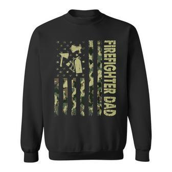 Firefighter Usa Flag Camouflage Firefighter Dad Patriotic Fathers Day Sweatshirt - Seseable