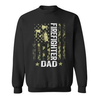 Firefighter Usa Flag Camouflage Firefighter Dad Patriotic Fathers Day_ Sweatshirt - Seseable