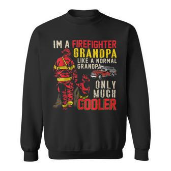 Firefighter Vintage Im A Firefighter Grandpa Definition Much Cooler Sweatshirt - Seseable
