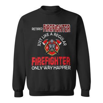 Firefighter Vintage Retired Firefighter Definition Only Happier Retire Sweatshirt | Seseable UK