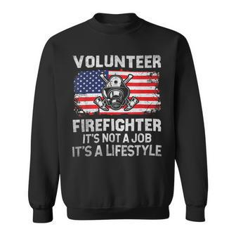 Firefighter Volunteer Firefighter Lifestyle Fireman Usa Flag Sweatshirt - Seseable